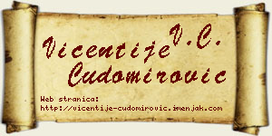 Vićentije Čudomirović vizit kartica